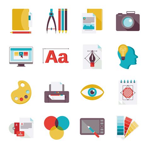 Graphic Design Icons Flat Vector Art At Vecteezy