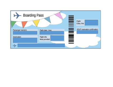 Printable airplane ticket