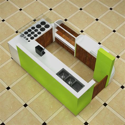 Far from what the other stores have to offer. Green commercial fresh juice bar kiosk in mall for sale