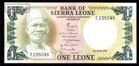 Sierra Leone 1 Leone 1974 A5 Pick 5a Unc
