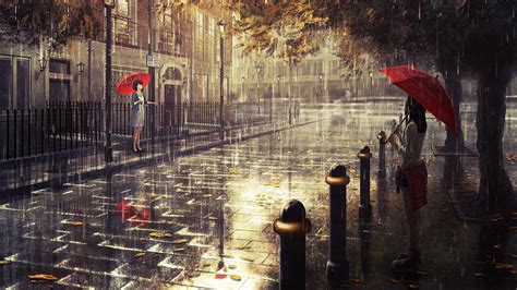 Anime City Rain Wallpapers Top Free Anime City Rain Backgrounds Wallpaperaccess