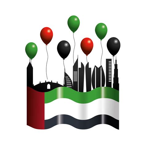 Uae National Day With Flag And Balloons 1270900 Vector Art At Vecteezy