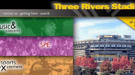 The Three Rivers Stadium website from 1998 is still up and untouched 