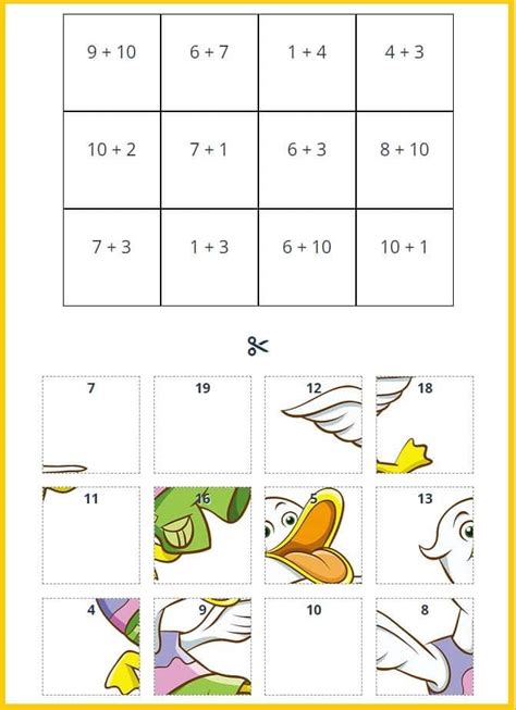 Math Addition Puzzles To 20 Online Printable