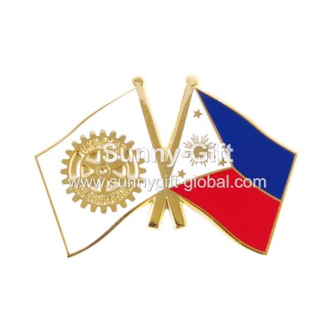 Philippines And Rotary Crossed Flags Lapel Pin