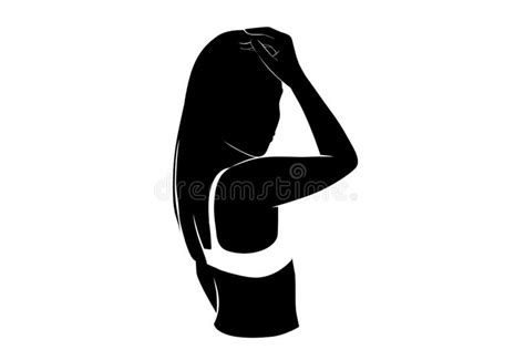 vector abstract woman silhouette in bikini swimsuit girl at the beach female body stock
