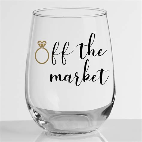 Off The Market Engagement 17 Ounce Stemless Wine Glass Etsy