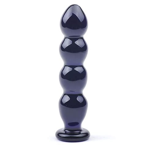 pleasurebox sex spielzeug sinnliche glas dildo butt plug prostata massagegerät 15 cm schwarz