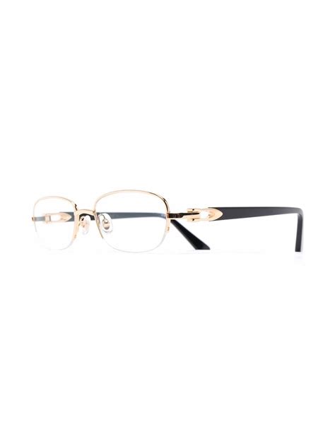 Cartier Oval Frame Glasses In Gold Modesens