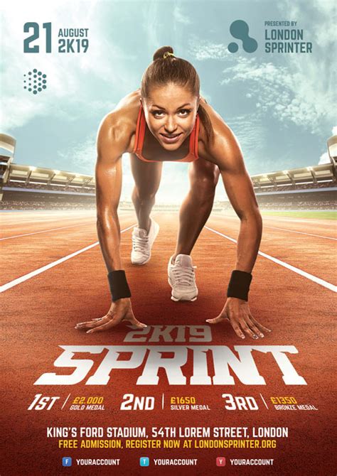 Sprint Run Flyer Template On Behance