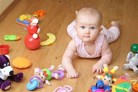 Baby Playing With A Toys Stock Image Image Of Care Laugh 7241489