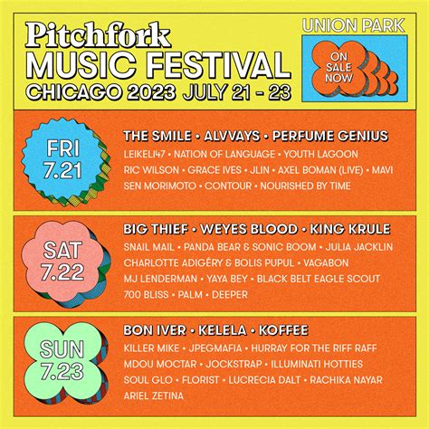 Buy Tickets To Pitchfork Music Festival 2023 In Chicago On Jul 21 2023
