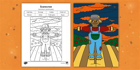 Scarecrow Color By Number Activity Teacher Made