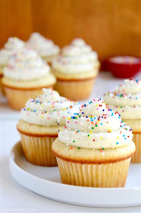 Vanilla Bean Cupcakes With Buttercream Frosting Just A Taste