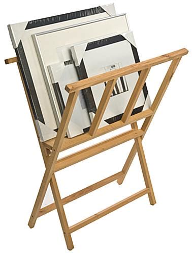 Print Rack Foldable Poster And Canvas Storage Rack Natural Wood