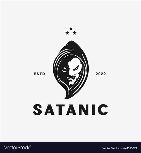 Satanic Logo Design Template Idea Royalty Free Vector Image