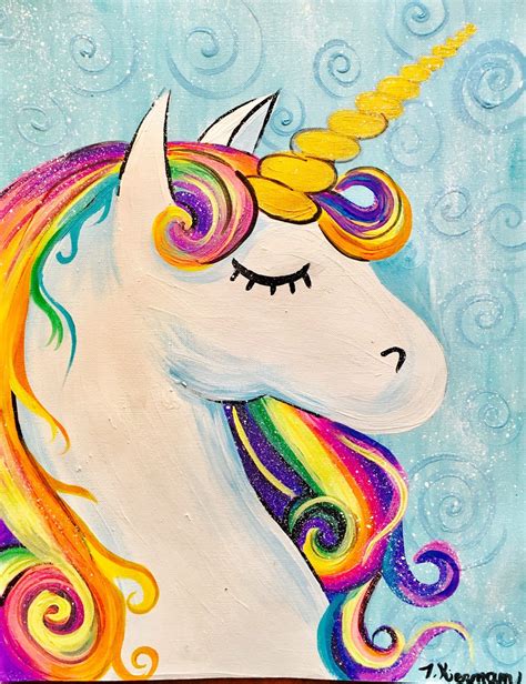 How To Paint A Unicorn Easy Canvas Painting Simple Acrylic Paintings