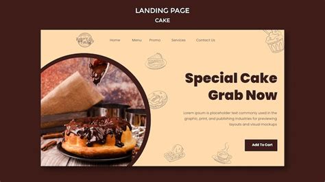 Free Psd Grand Opening Cake Shop Landing Page