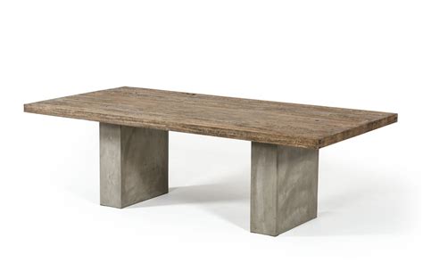 Modrest Renzo Modern Oak And Concrete Dining Table English Elm