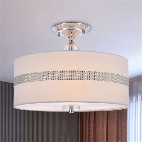 Buy A1A9 Modern 3 Light Drum Pendant Lighting Fixture 40cm Fabric Lamp