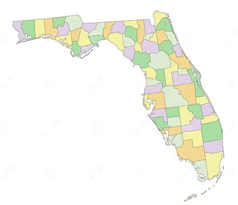 Mapa Político Editable Detallado De Florida Ilustración Del Vector
