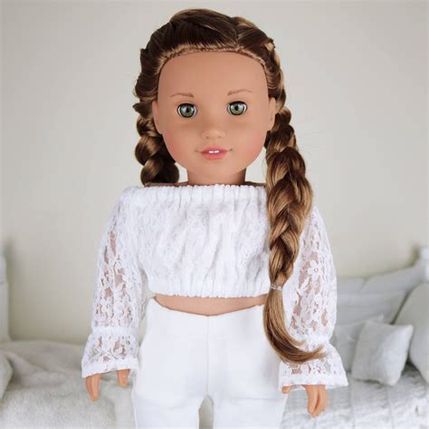 18 inch doll white lace peasant blouse white crop top etsy all american girl dolls custom