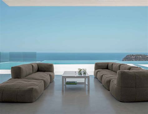 Luxury chenille bean bag chair. Cielo Bean Bag Modular Sofa - Couture Outdoor