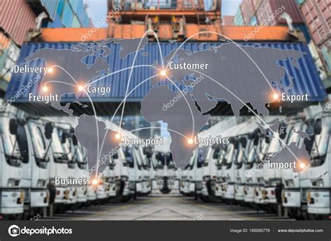 Map Global Logistics Partnership Connection Of Container Cargo F