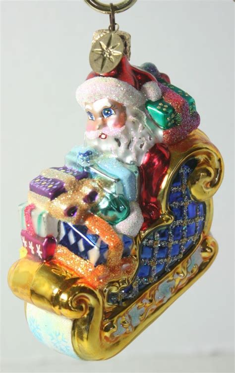 Christopher Radko Special Delivery Glass Ornament Sleigh Santa Christmas For Sale Online