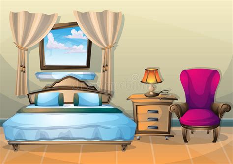 Cartoon Vector Illustration Interior Bedroom Stock Vector