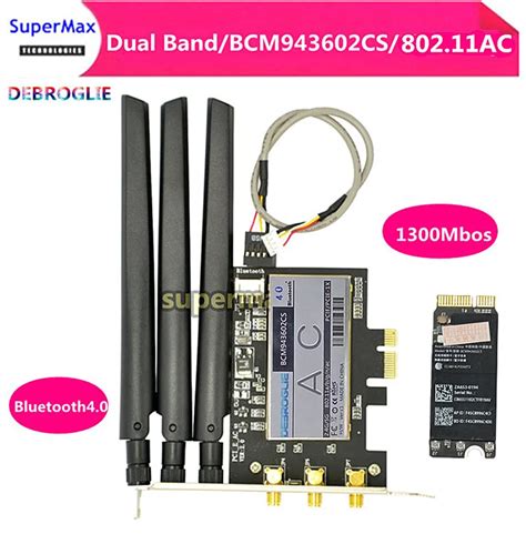 Dual Band Wireless Wifi Card For Bcm943602cs 1300mbps Desktop Pci E