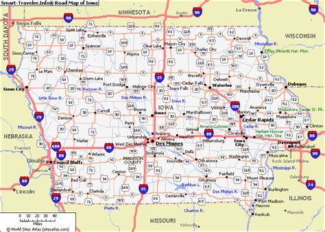 Iowa Map And Iowa Satellite Image
