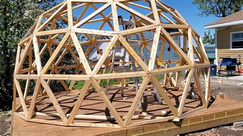 3v 59ths Geodesic 16 Foot Diameter Dome Shed Main Framing Complete