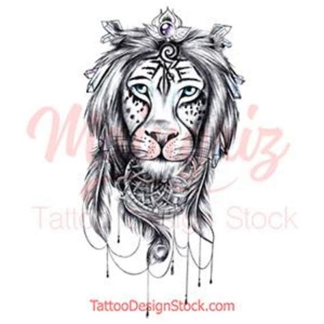 lion dreamcatcher instant tattoo design download in 2020 dream catcher tattoo design skull