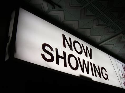 Now Showing Cinema Sign 2 Stock Image Image Of Illuminated 16867039