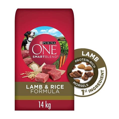Your dog's needs may differ from therecommended amounts. Purina ONE Smartblend Natural Dry Dog Food, Lamb & Rice 14 ...