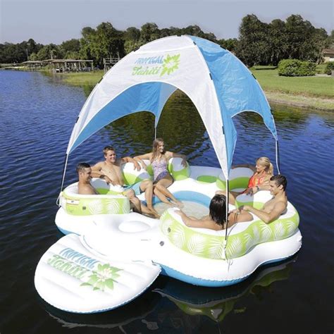 Giant 6 Person River Tropical Tahiti Inflatable Floating Island Super