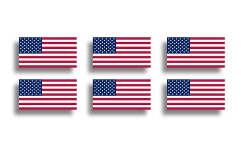 6 Mini American Flag Stickers Usa Vinyl Die Cut Decal License Etsy