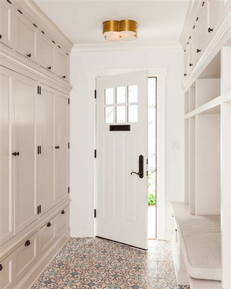 Paint the existing cabinets, walls, trim and door. Long Mudroom Design with Face to Face Locker Cabinets ...