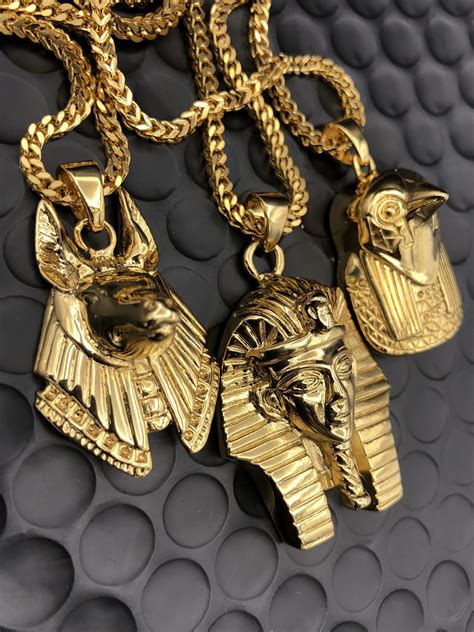 King Tut Gold Chain 28 Franco Chain Anpu Anubis Gold Chain 26