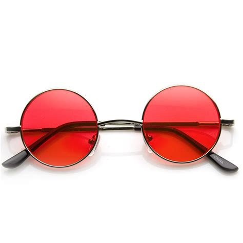 Small Metal Round Circle Ozzy Elton John Color Tint Lennon Style Sunglasses Round Lens