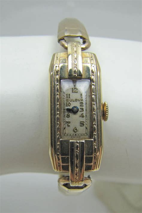 Ladys Bulova Art Deco Wrist Watch 10k Rolled Gold Classic Etsy