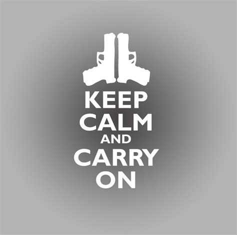 Keep Calm And Carry On Gun Decal 2nd Amendment By Amberrockstar