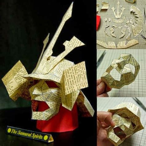 Tektonten Papercraft Simple Papercraft Samurai Helmet Paper Folding