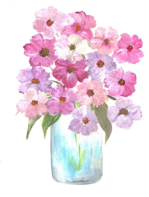Floral Vase Series, Pink Cosmos Watercolor Print | Kenzie's Cottage
