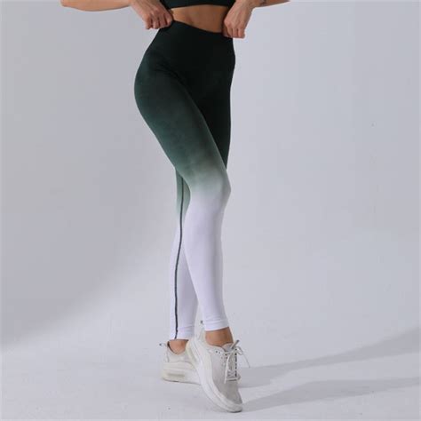 china women fitness sportswear gym full length leggings gradient color yoga pants customised