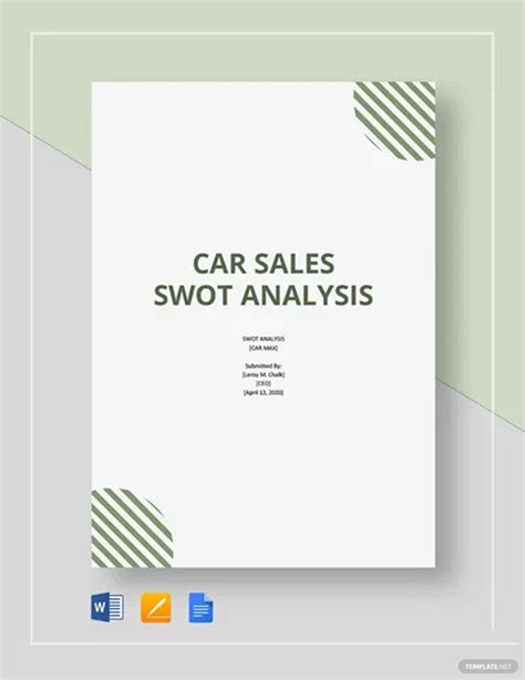 Car Sales Swot Analysis Template In Swot Analysis Template Swot My