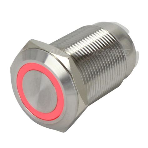 Stainless Steel Switch With Red Light Circle 1no1nc 250v 5a Ø19mm