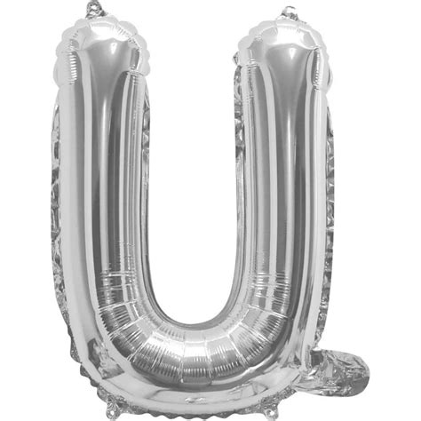 Silver Letter U Balloon 35cm Letter Balloons Who Wants 2 Party