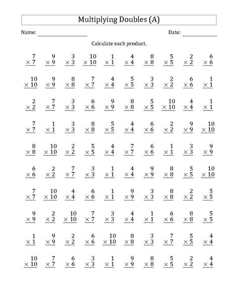 6 Grade Math Printable Worksheet